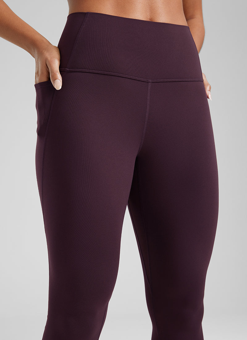Yoga Leggings with Pockets - Butterluxe Fabric, 25 Inch Deep Purple - view 3