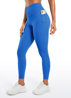 Yoga Leggings with Pockets - Butterluxe Fabric, 25 Inch Sparkle Blue - view 1