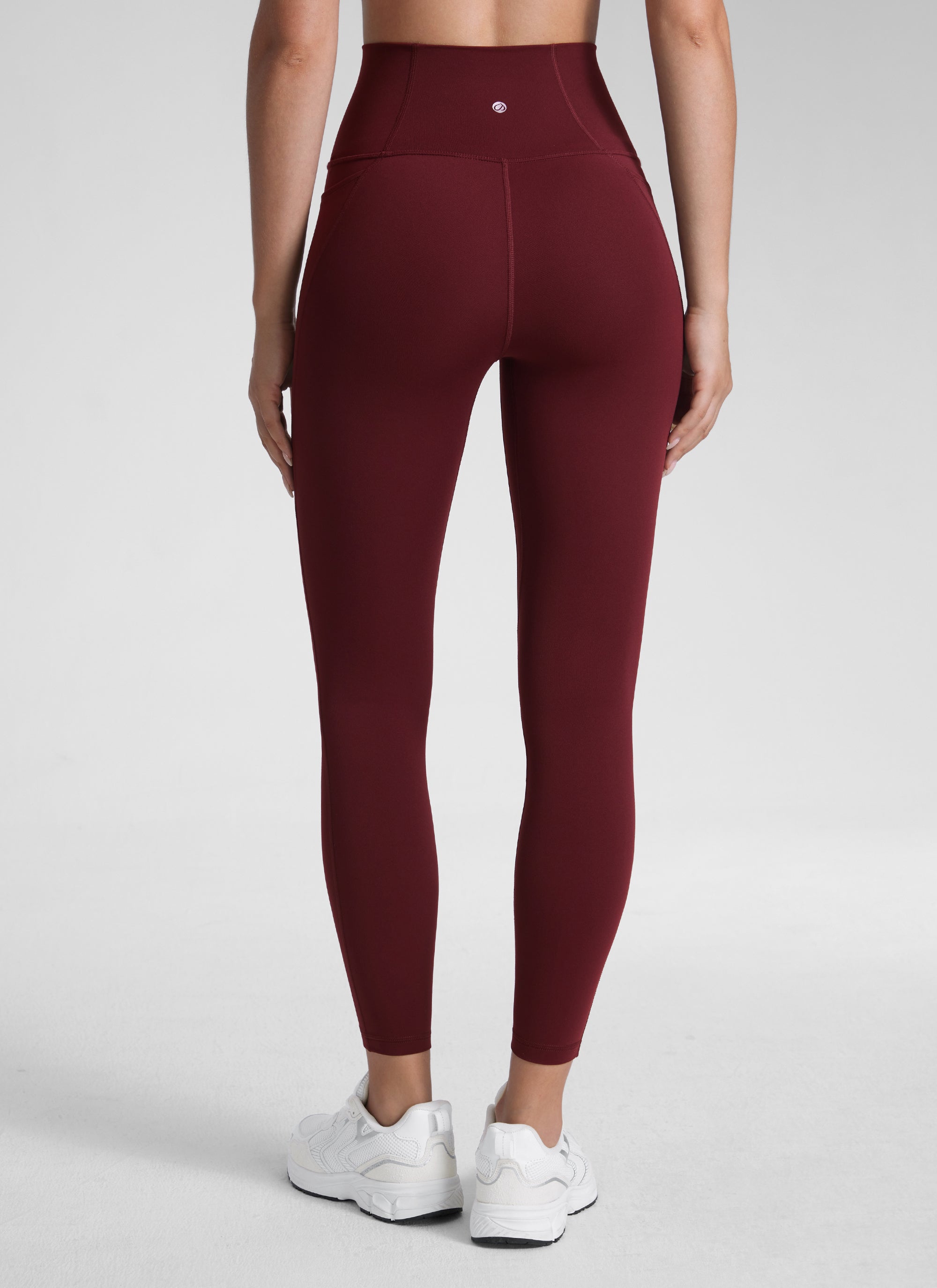Yoga Leggings with Pockets - Butterluxe Fabric, 25 Inch Red Merlot - view 2