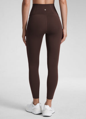 Yoga Leggings with Pockets - Butterluxe Fabric, 25 Inch Hot Fudge Brown - view 2