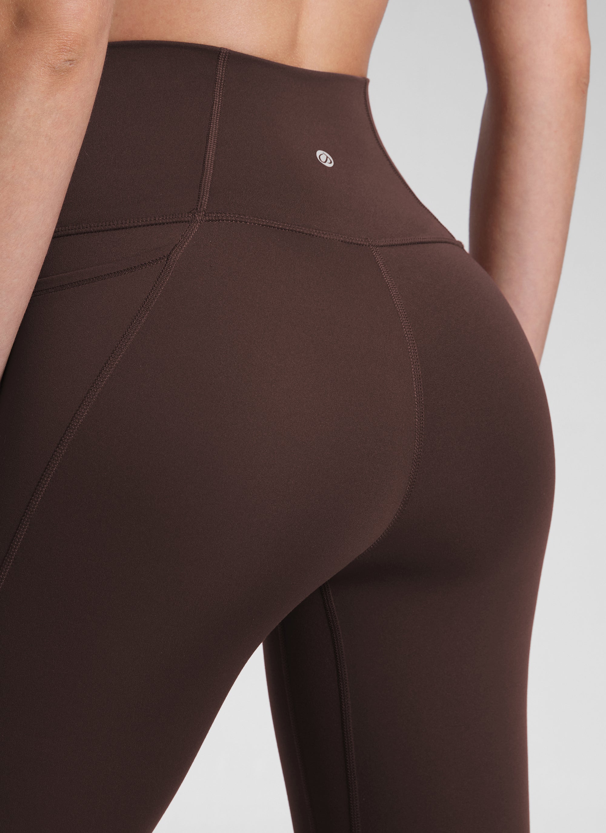 Yoga Leggings with Pockets - Butterluxe Fabric, 25 Inch Hot Fudge Brown - view 4