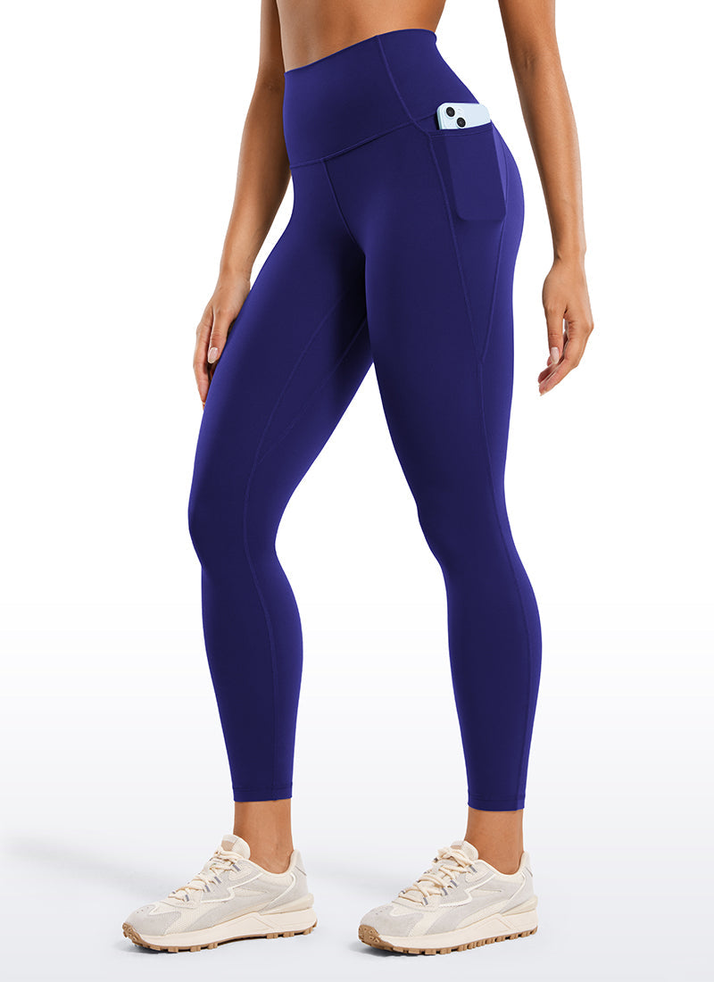 Yoga Leggings with Pockets - Butterluxe Fabric, 25 Inch Larkspur Blue - view 1