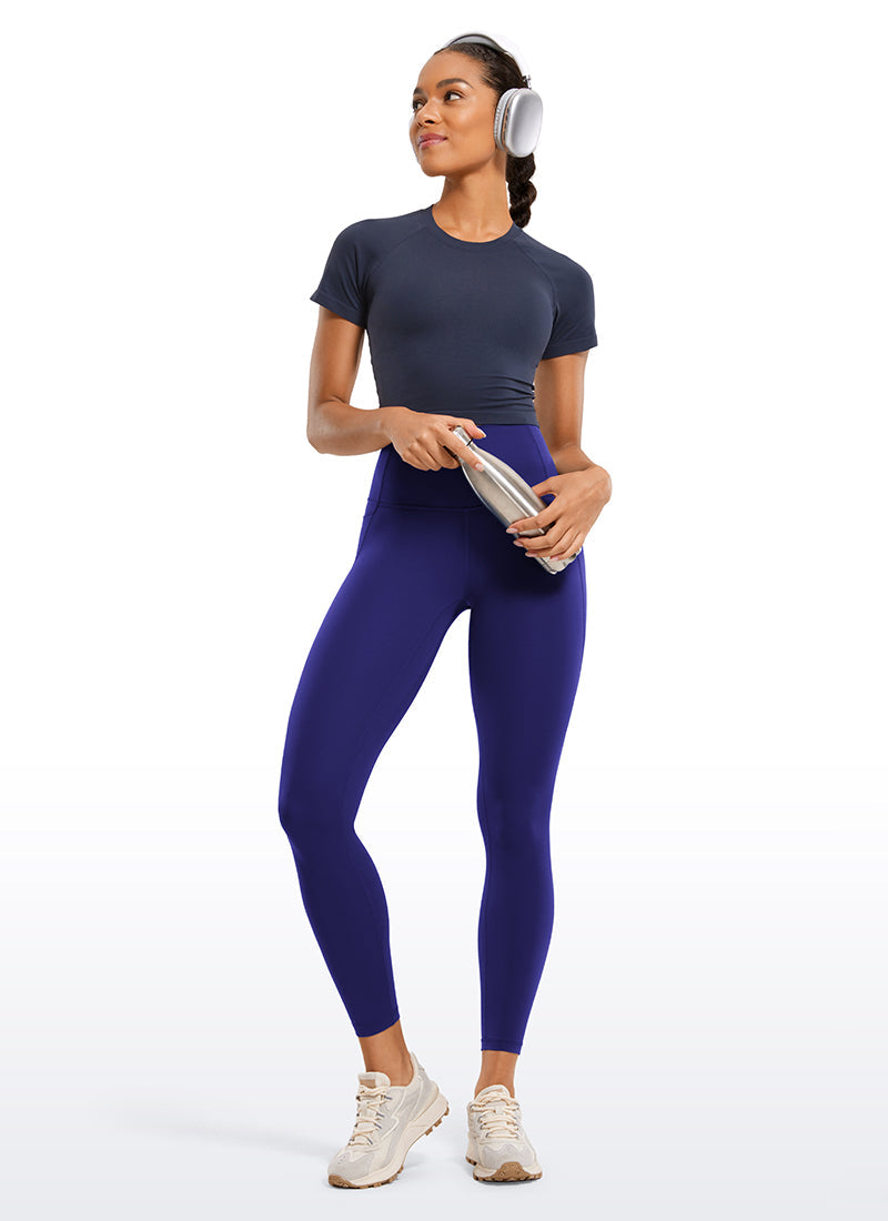 Yoga Leggings with Pockets - Butterluxe Fabric, 25 Inch Larkspur Blue - view 3