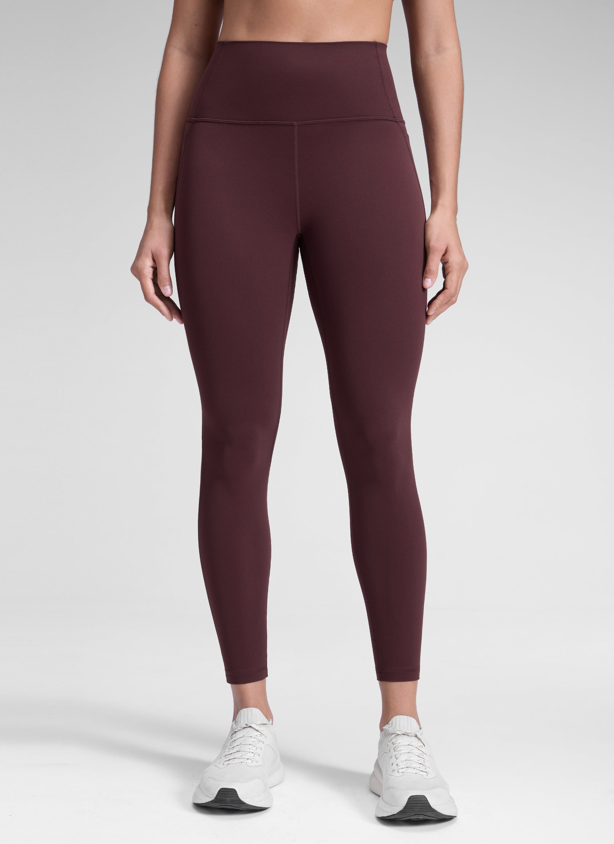 Yoga Leggings with Pockets - Butterluxe Fabric, 25 Inch Ripe Plum - view 1