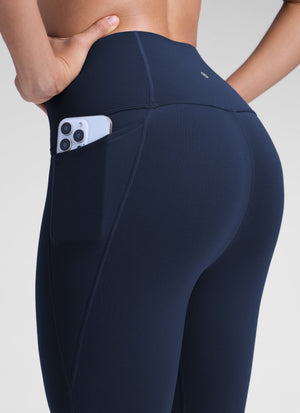 Yoga Leggings with Pockets - Butterluxe Fabric, 25 Inch Future Navy - view 1