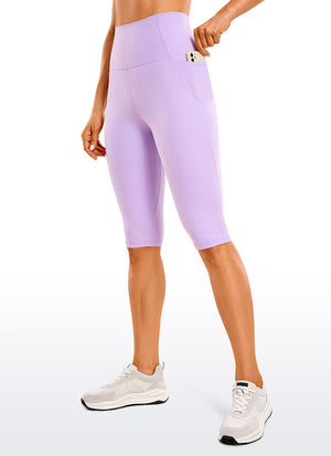 Yoga Leggings with Pockets - Butterluxe, 13 Inch Knee Length Elfin Purple - view 1