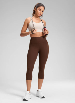 Yoga Leggings with Pockets - Butterluxe Fabric, 19 Inch Lava Brown - view 3
