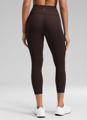 Yoga Leggings with Pockets - Butterluxe Fabric, 23 Inch Hot Fudge Brown - view 2