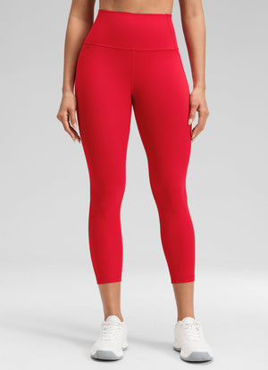 Yoga Leggings with Pockets - Butterluxe Fabric, 23 Inch Aurora Red - view 1