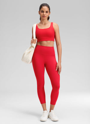Yoga Leggings with Pockets - Butterluxe Fabric, 23 Inch Aurora Red - view 3