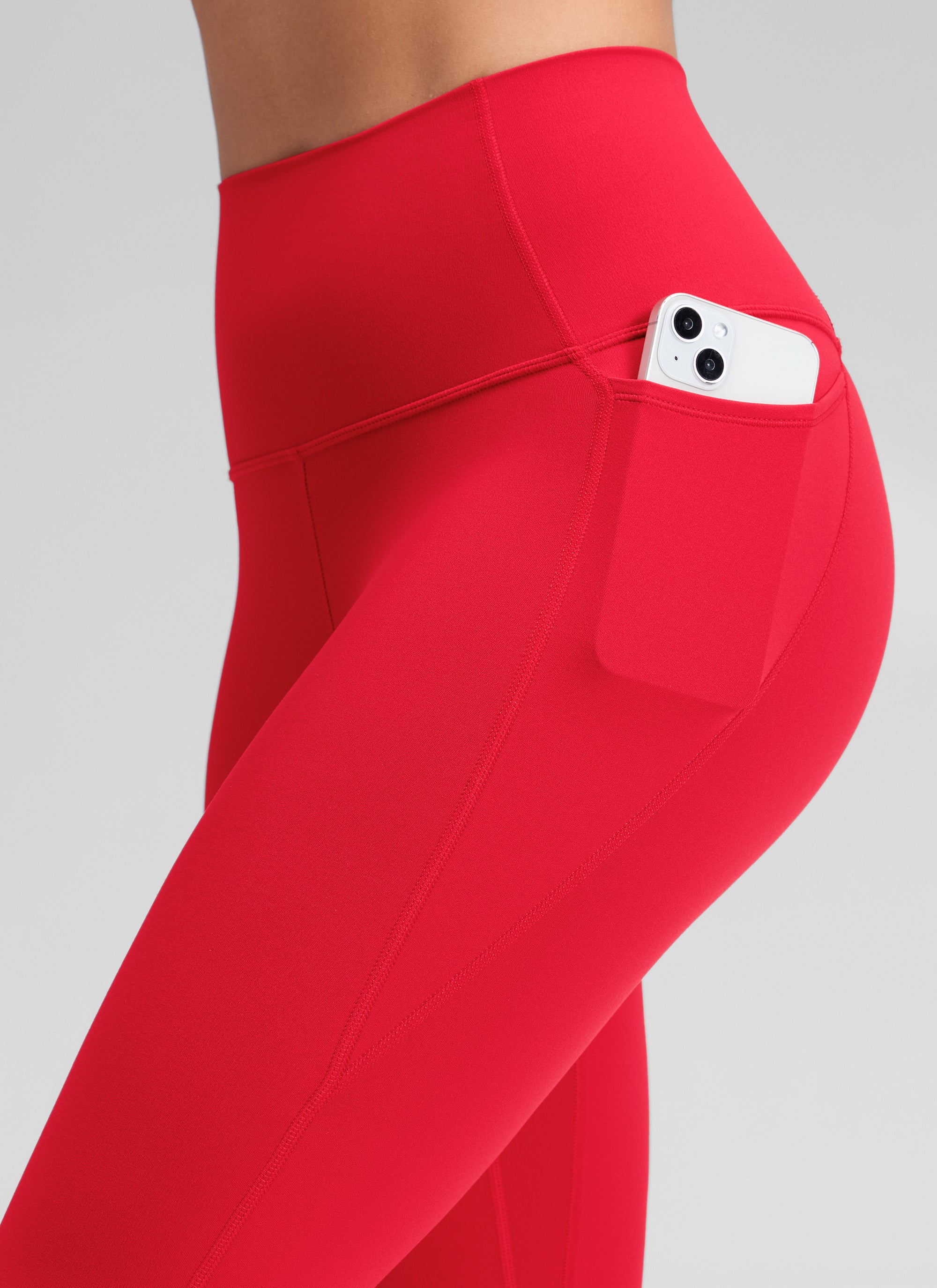 Yoga Leggings with Pockets - Butterluxe Fabric, 23 Inch Aurora Red - view 4