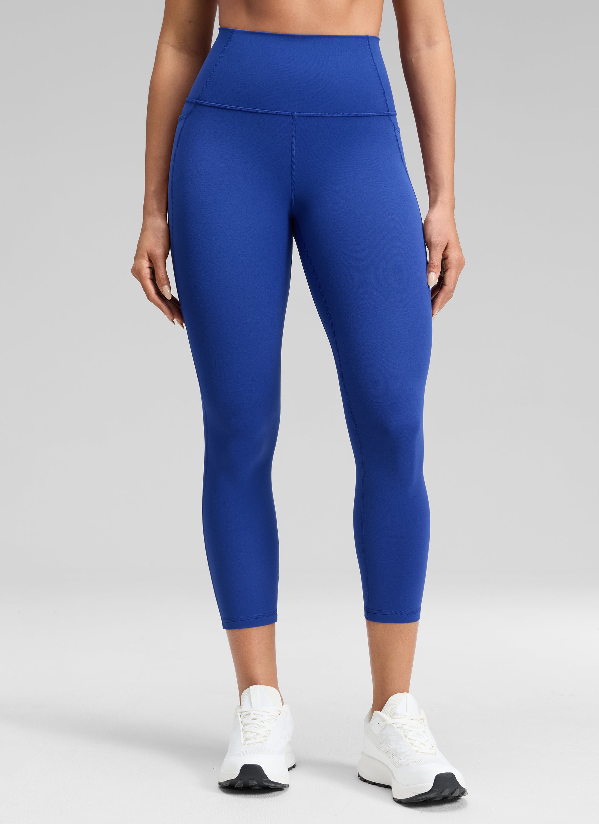 Yoga Leggings with Pockets - Butterluxe Fabric, 23 Inch Waves Blue - view 1