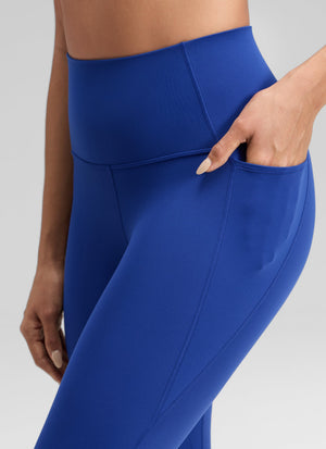 Yoga Leggings with Pockets - Butterluxe Fabric, 23 Inch Waves Blue - view 4