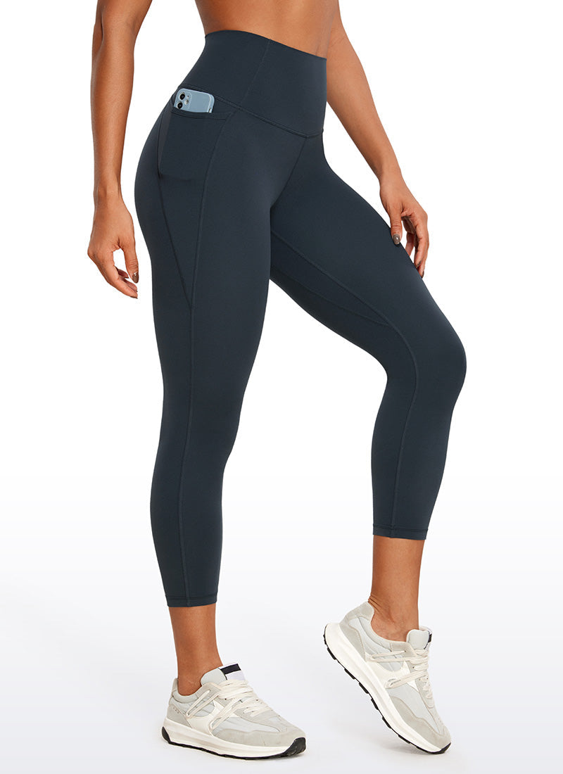 Yoga Leggings with Pockets - Butterluxe Fabric, 23 Inch True Navy - view 1