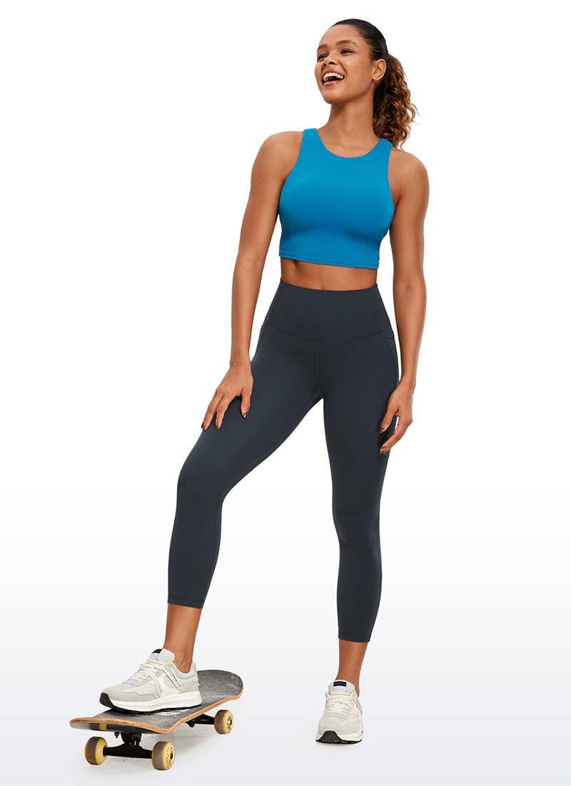Yoga Leggings with Pockets - Butterluxe Fabric, 23 Inch True Navy - view 3