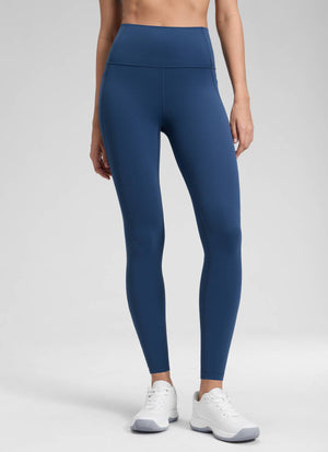Yoga Leggings with Pockets - Butterluxe Fabric, 28 Inch Tall French Navy - view 1