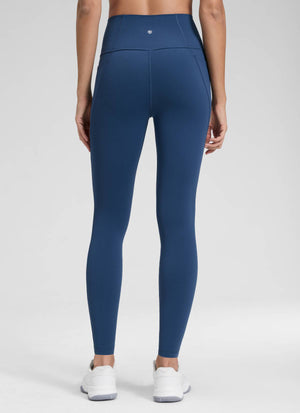 Yoga Leggings with Pockets - Butterluxe Fabric, 28 Inch Tall French Navy - view 2