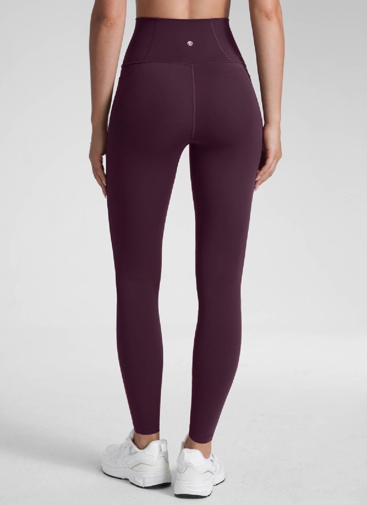 Yoga Leggings with Pockets - Butterluxe Fabric, 28 Inch Tall Deep Purple - view 2