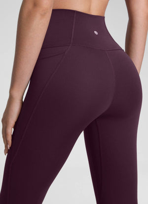 Yoga Leggings with Pockets - Butterluxe Fabric, 28 Inch Tall Deep Purple - view 4