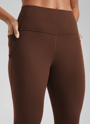 Yoga Leggings with Pockets - Butterluxe Fabric, 28 Inch Tall Lava Brown - view 3