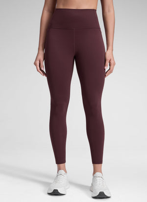 Yoga Leggings with Pockets - Butterluxe Fabric, 28 Inch Tall Ripe Plum - view 1