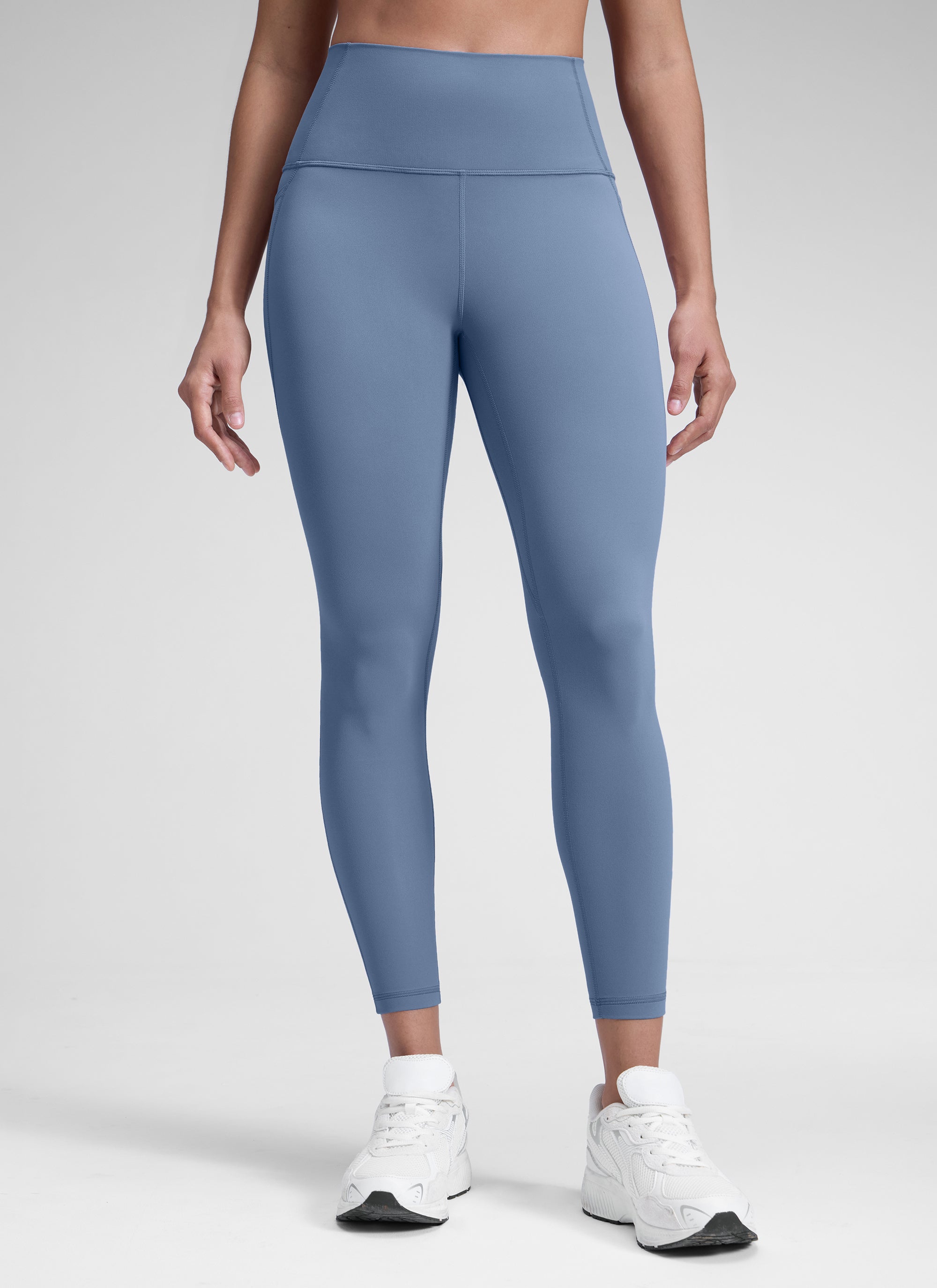 Yoga Leggings with Pockets - Butterluxe Fabric, 28 Inch Tall Washed Denim - view 1