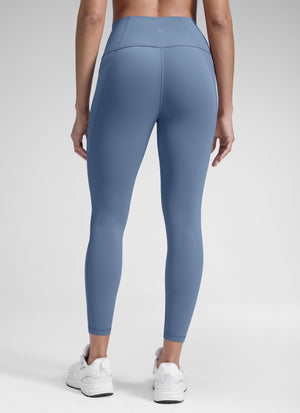 Yoga Leggings with Pockets - Butterluxe Fabric, 28 Inch Tall Washed Denim - view 2