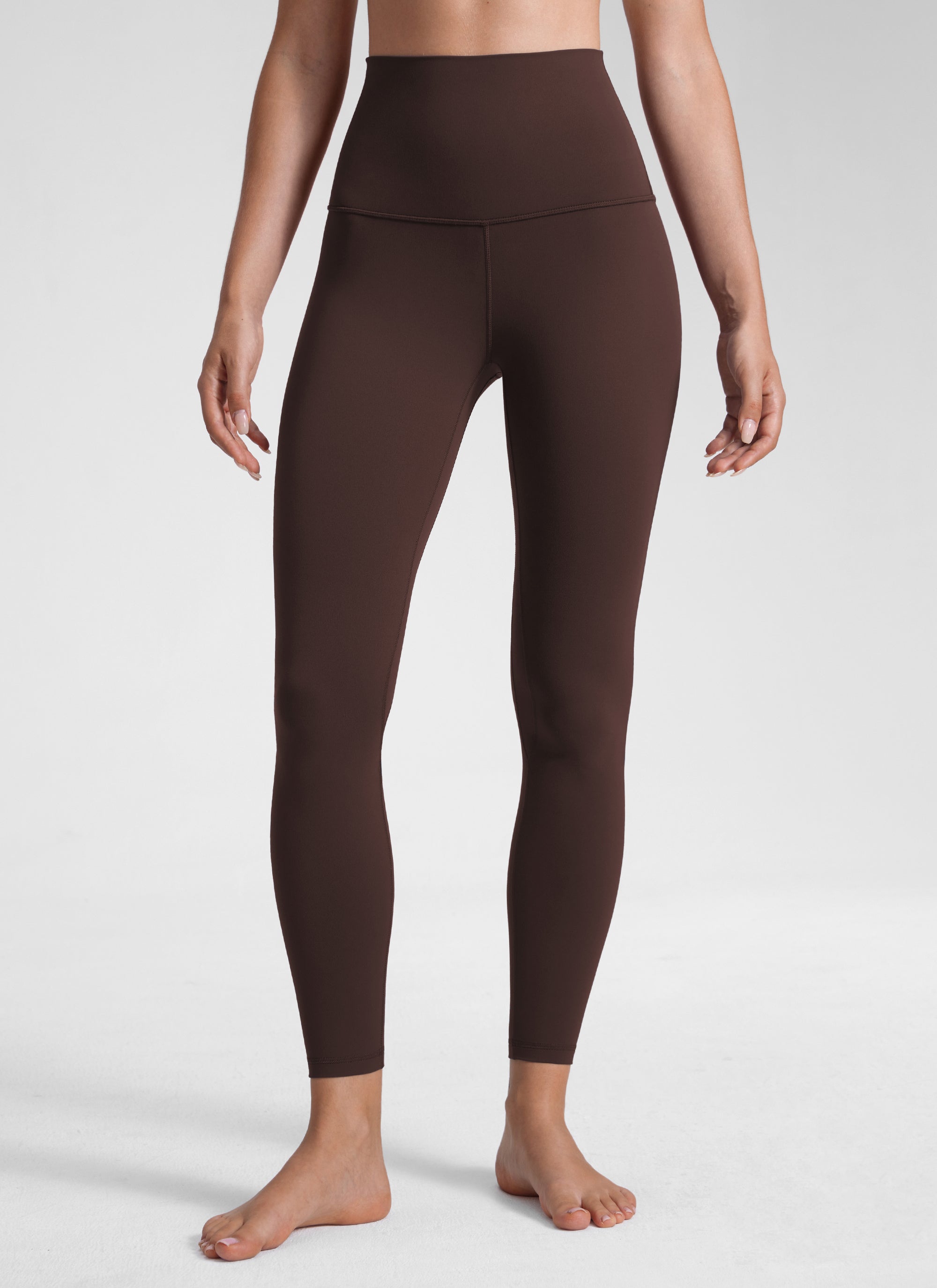 Super High Waist Yoga Leggings - Butterluxe Fabric, 25 Inch Hot Fudge Brown - view 1