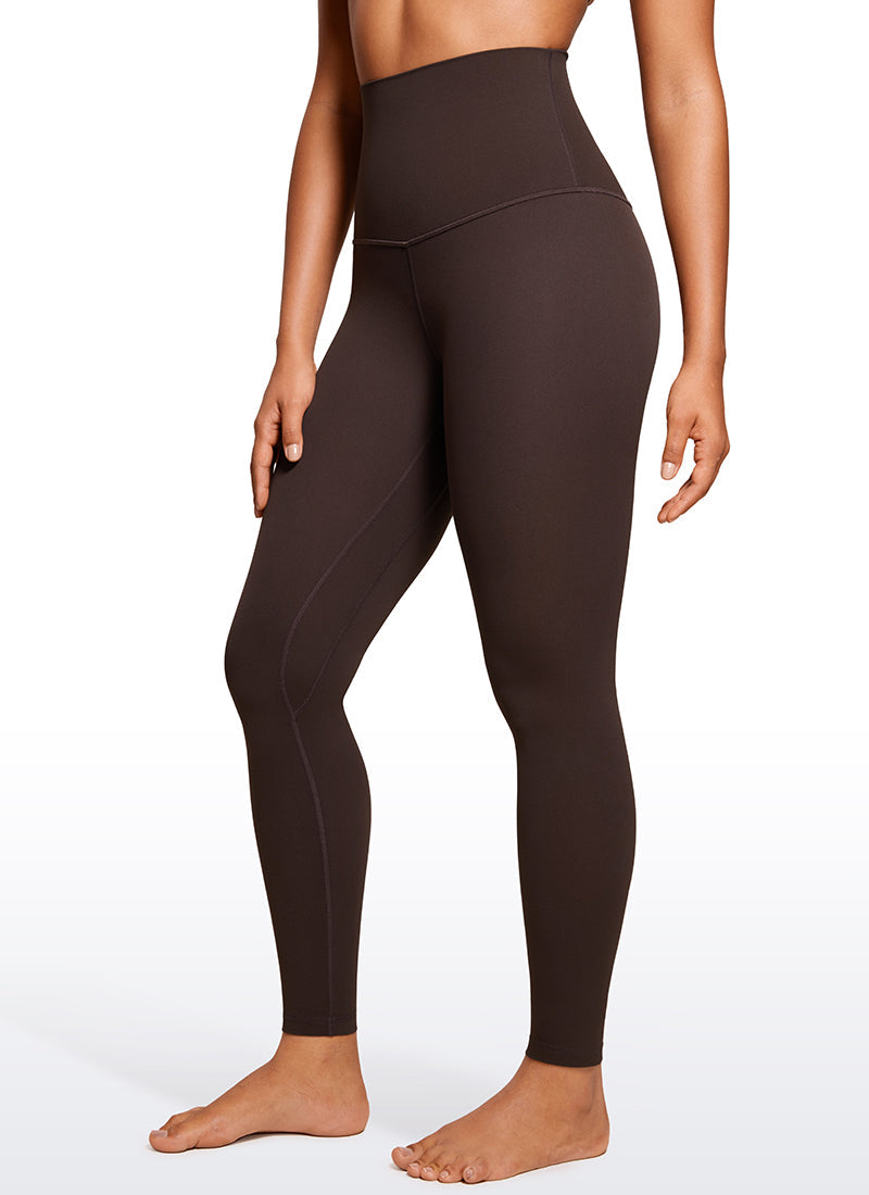 Super High Waist Yoga Leggings - Butterluxe Fabric, 28 Inch Hot Fudge Brown - view 1