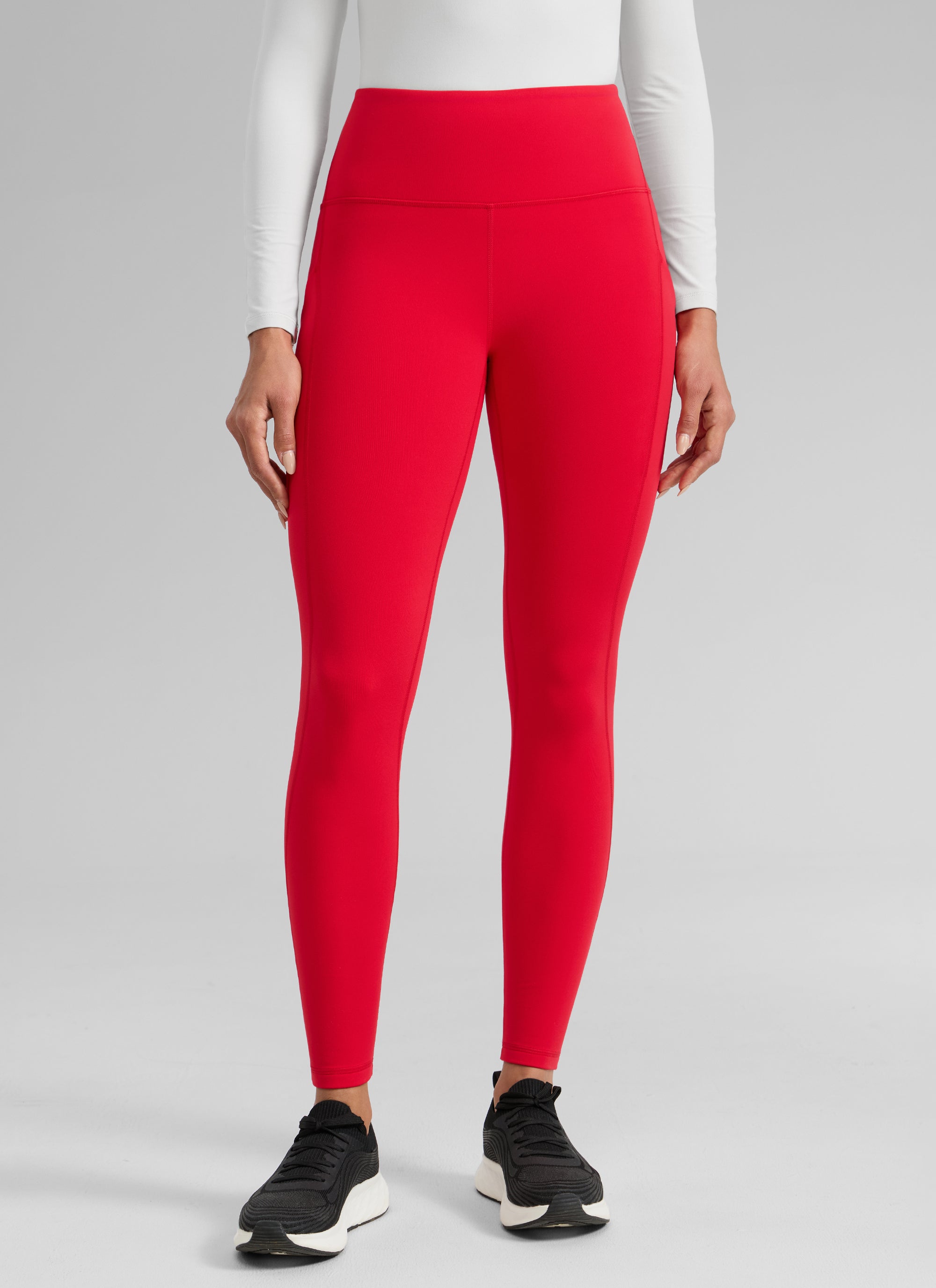 Water Resistant Hiking Leggings - Fleece Lined, High Waist Aurora Red - view 1