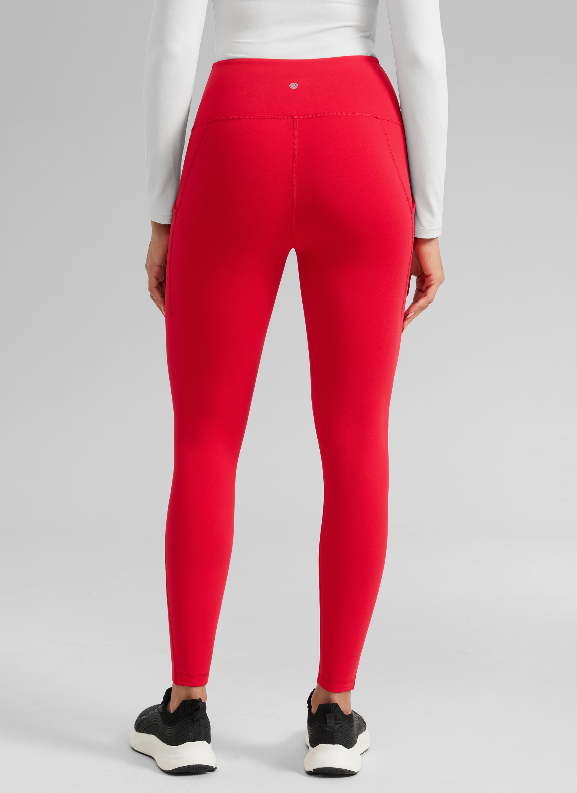Water Resistant Hiking Leggings - Fleece Lined, High Waist Aurora Red - view 2