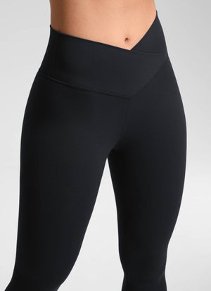 Yoga Leggings with V Cross Waist - Butterluxe, 25 Inch Black - view 5