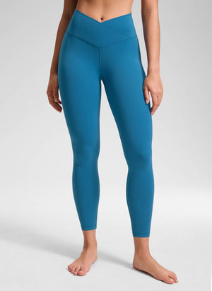 Yoga Leggings with V Cross Waist - Butterluxe, 25 Inch Super-sonic Blue - view 1