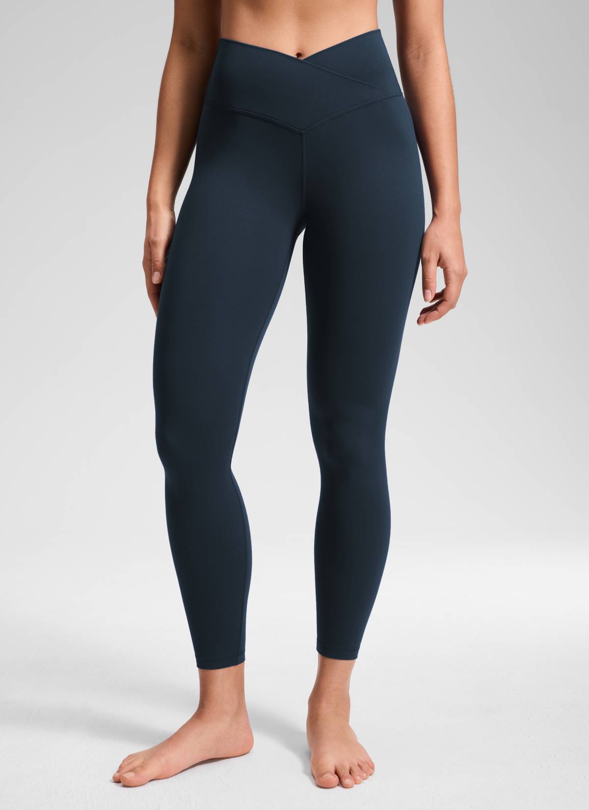 Yoga Leggings with V Cross Waist - Butterluxe, 25 Inch True Navy - view 1