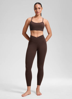 Yoga Leggings with V Cross Waist - Butterluxe, 25 Inch Hot Fudge Brown - view 3