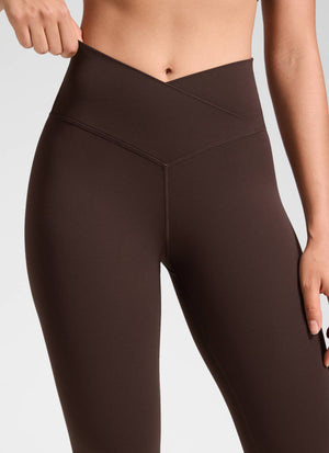 Yoga Leggings with V Cross Waist - Butterluxe, 25 Inch Hot Fudge Brown - view 4