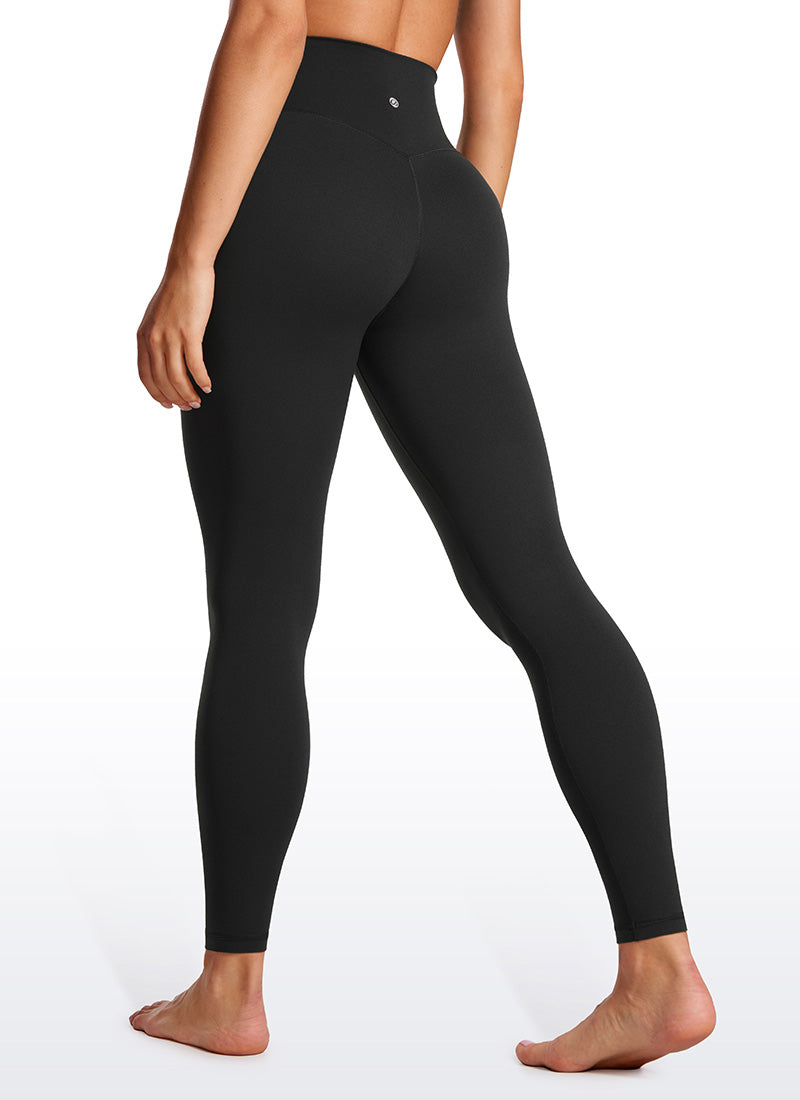 Yoga Leggings with V Cross Waist - Butterluxe, 28 Inch Tall Black - view 2