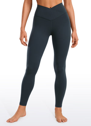 Yoga Leggings with V Cross Waist - Butterluxe, 28 Inch Tall True Navy - view 1