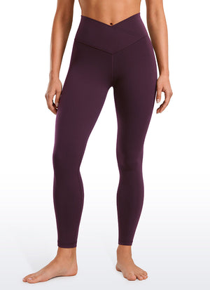 Yoga Leggings with V Cross Waist - Butterluxe, 28 Inch Tall Deep Purple - view 1
