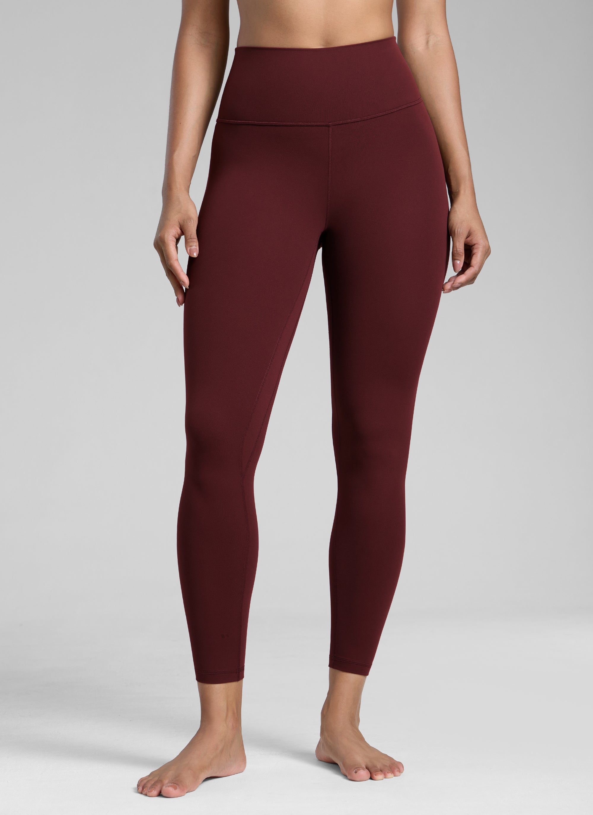 High Rise Workout Leggings - Butterlift Fabric, 25 Inch Red Merlot - view 1