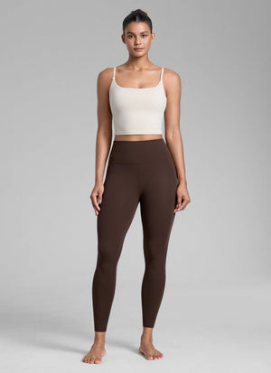 High Rise Workout Leggings - Butterlift Fabric, 25 Inch Hot Fudge Brown - view 3