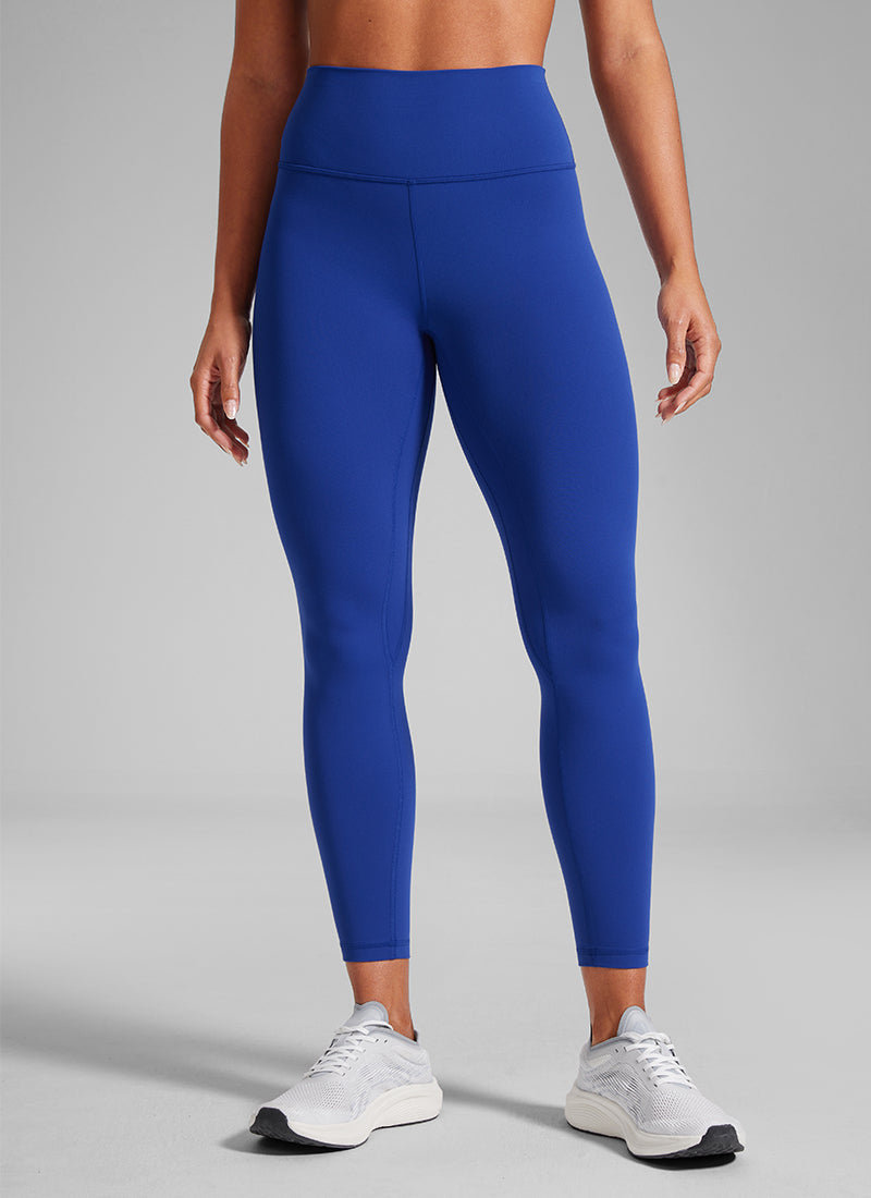 High Rise Workout Leggings - Butterlift Fabric, 25 Inch Waves Blue - view 1