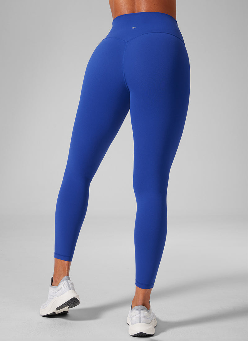 High Rise Workout Leggings - Butterlift Fabric, 25 Inch Waves Blue - view 2