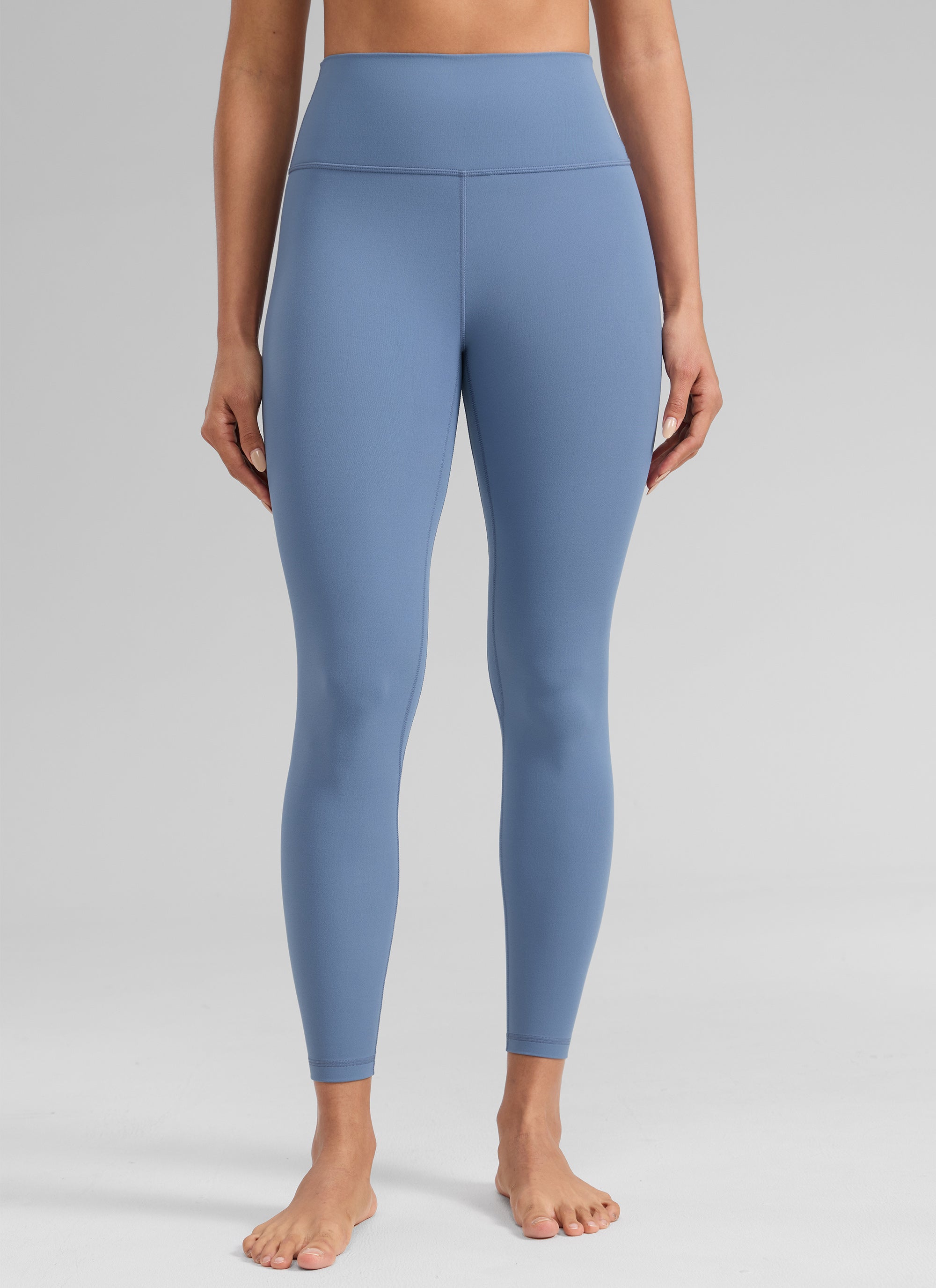 High Rise Workout Leggings - Butterlift Fabric, 25 Inch Washed Denim - view 1