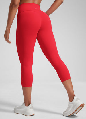 High Rise Workout Leggings - Butterlift Fabric, 21 Inch Aurora Red - view 2