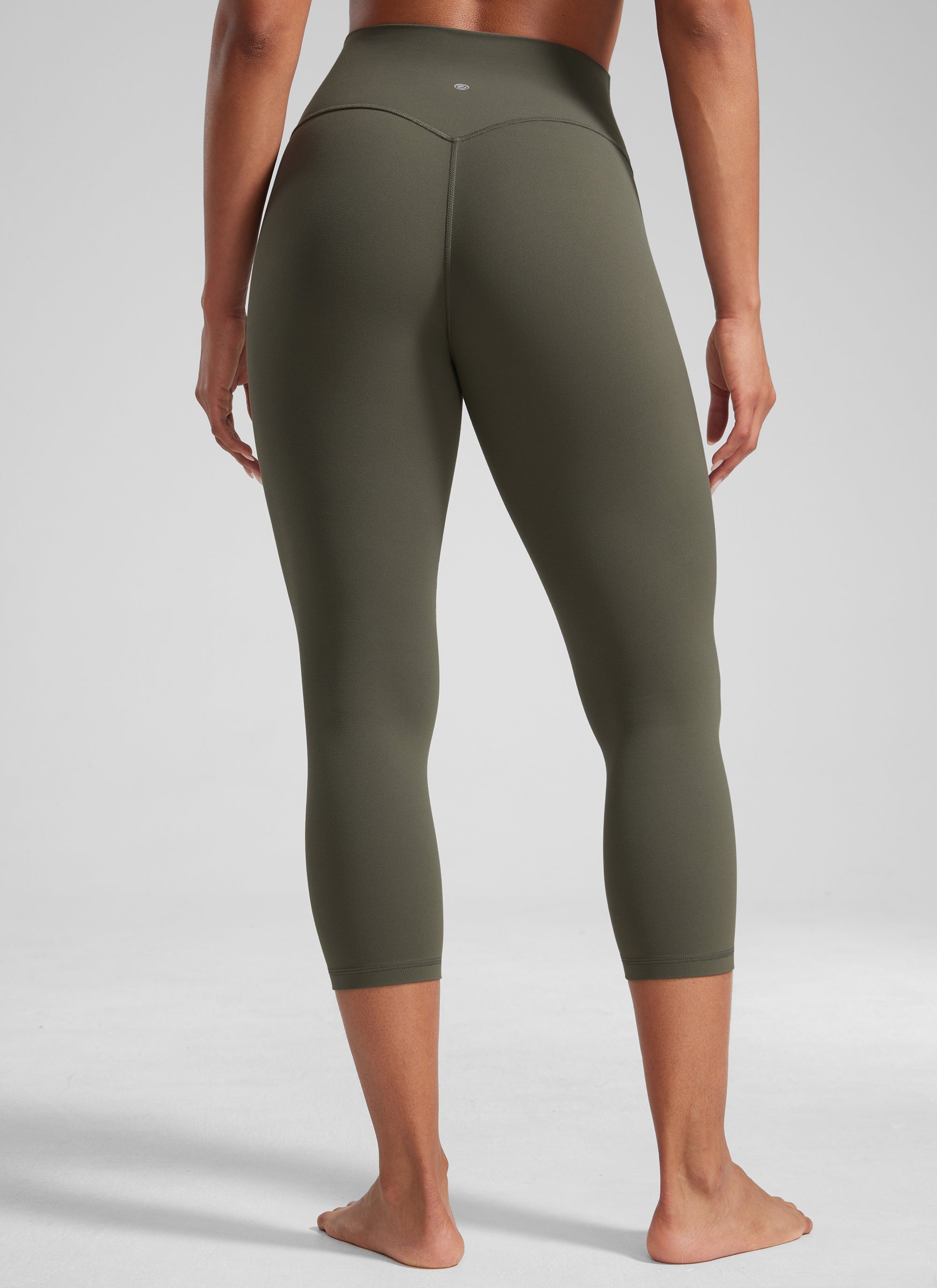 High Rise Workout Leggings - Butterlift Fabric, 21 Inch Light Army Green - view 2