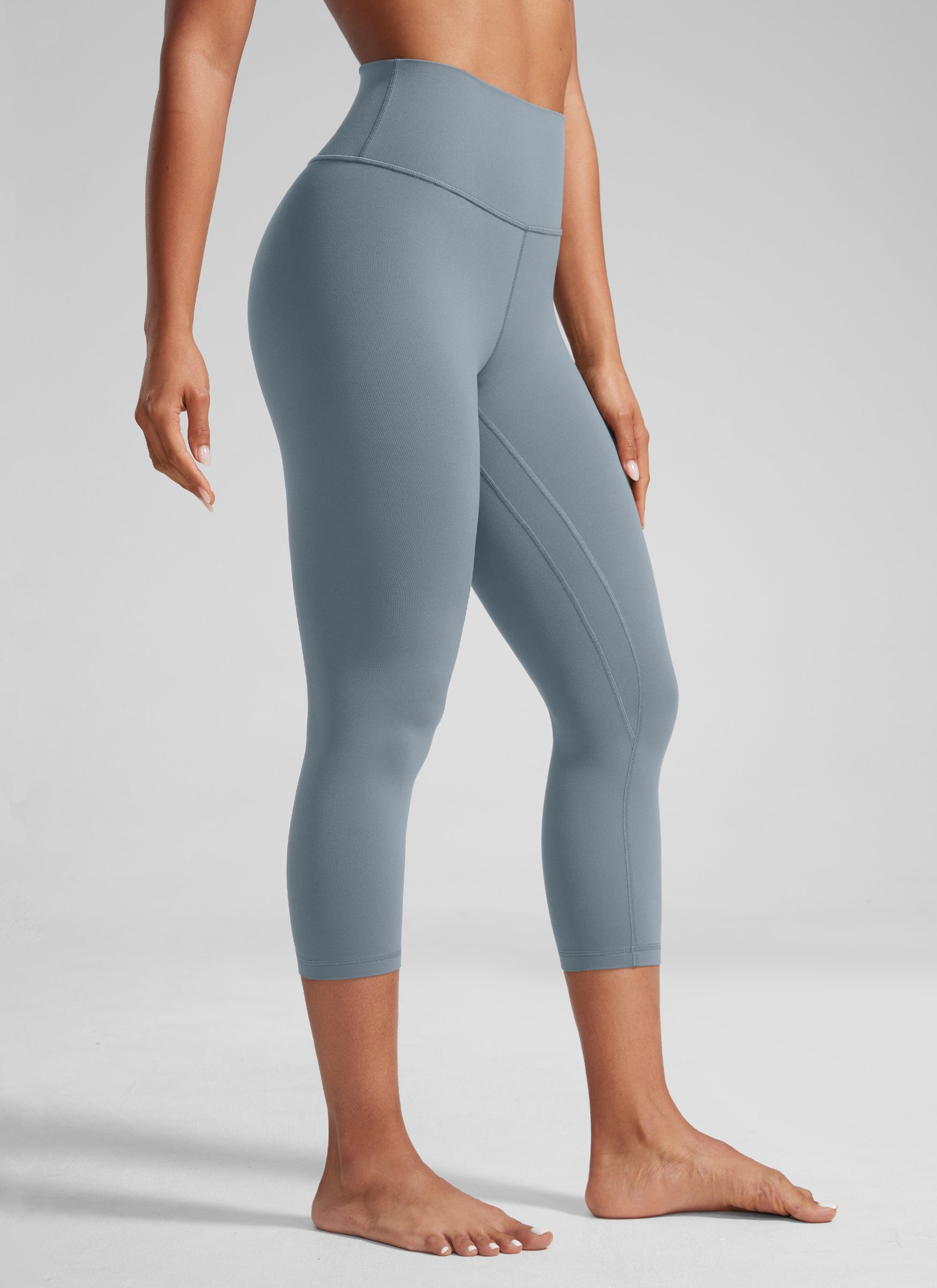 High Rise Workout Leggings - Butterlift Fabric, 21 Inch Belgian Blue - view 4