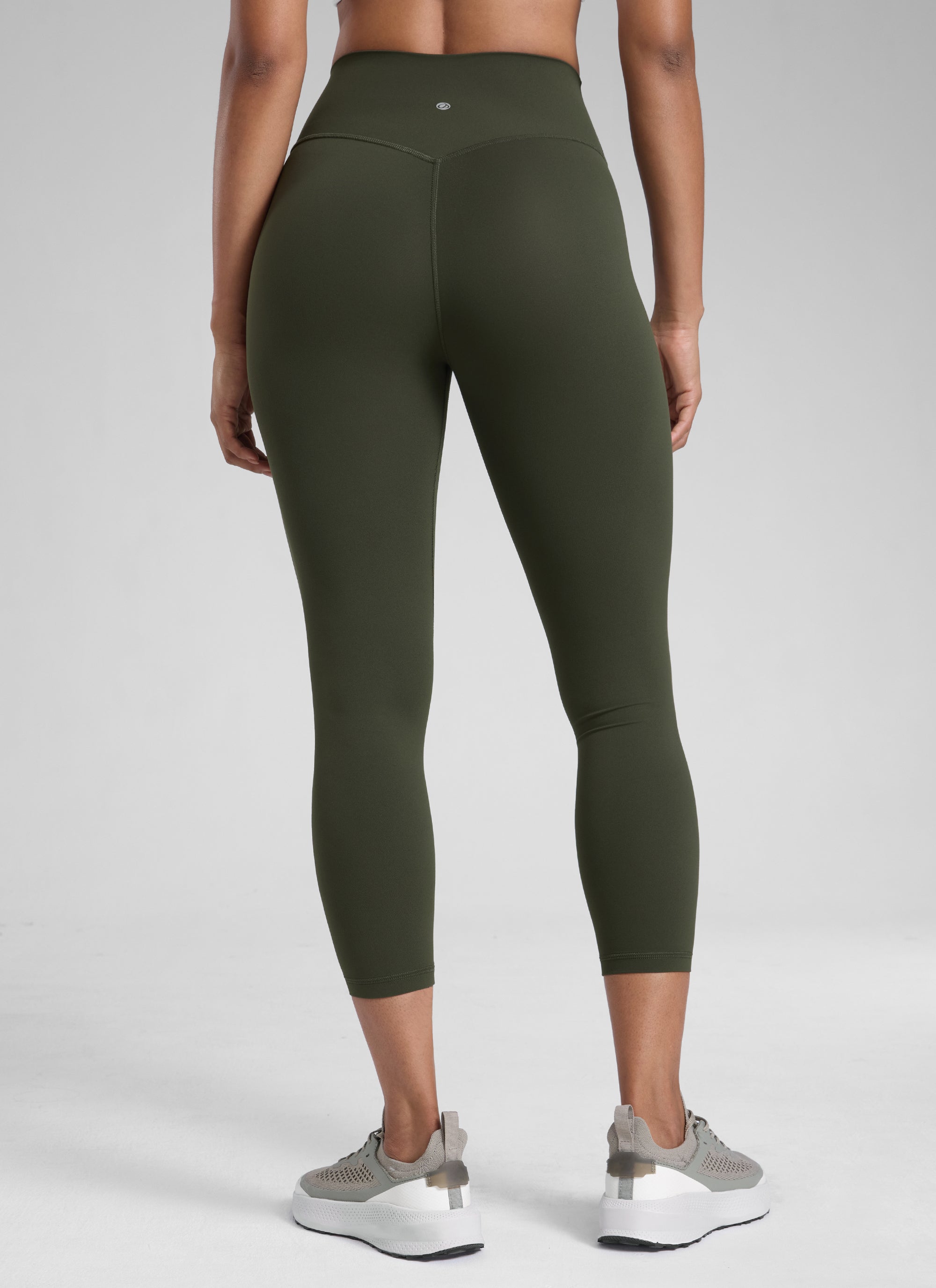 High Rise Workout Leggings - Butterlift Fabric, 23 Inch Olive Green - view 2