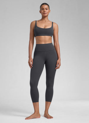 High Rise Workout Leggings - Butterlift Fabric, 23 Inch Mysterious Grey - view 3