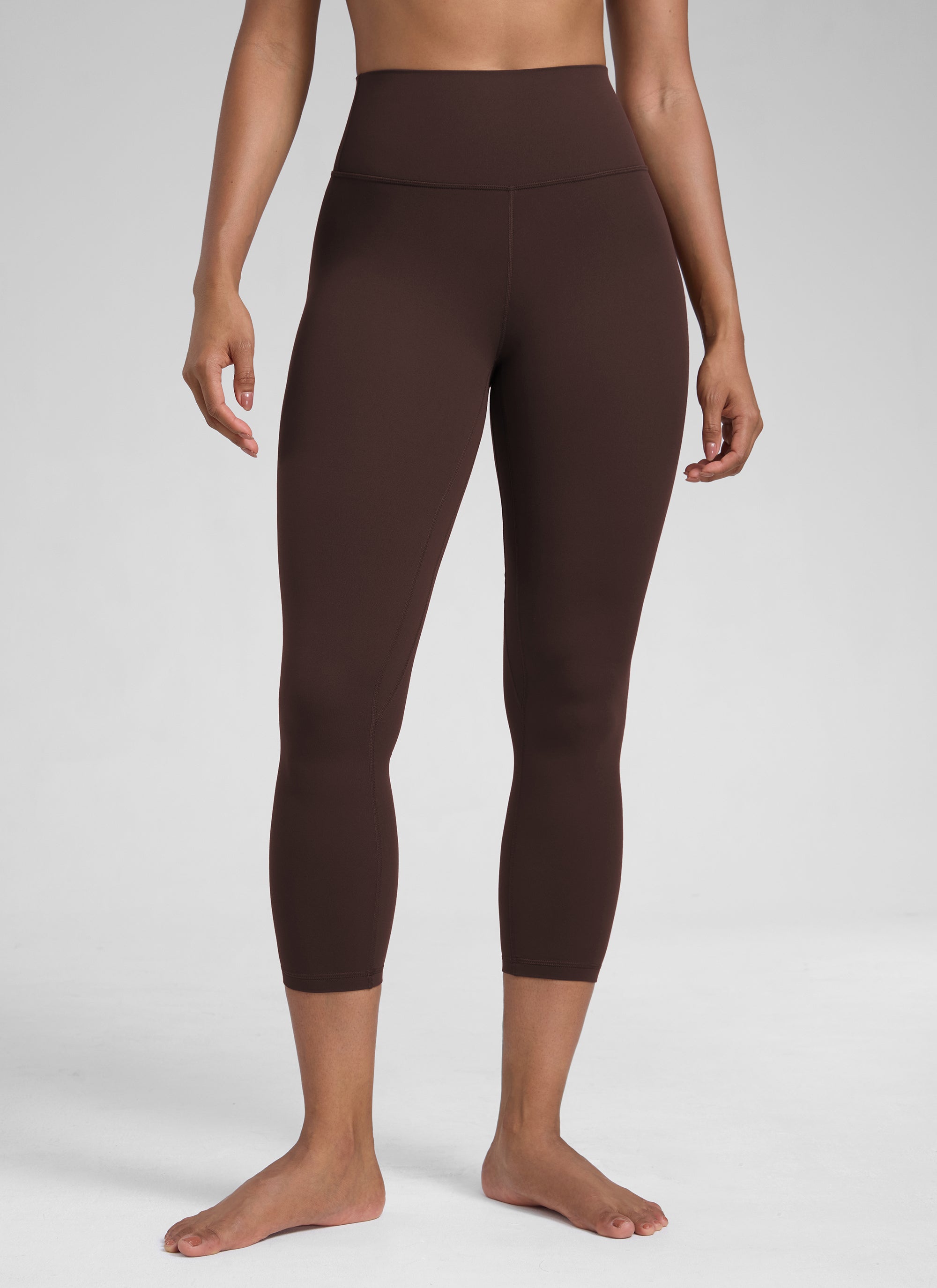 High Rise Workout Leggings - Butterlift Fabric, 23 Inch Hot Fudge Brown - view 1